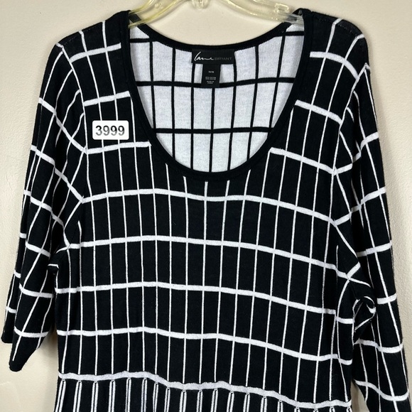 Lane Bryant 14-16  21 p2p 19”waist 44” length preowned black /white a line - Picture 7 of 9